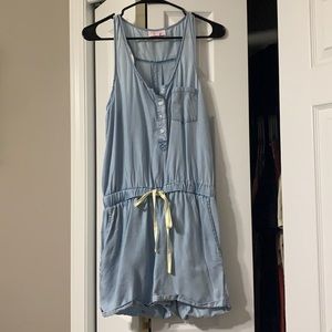 Pink Lily chambray romper